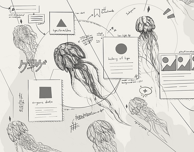 VR catalog — fragment of User Flow apple ipad apple pencil ar art concept draft drafts illustration jellyfish medusa procreate product design sketch sketchbook sketches user flow ux ux design vr wireframe