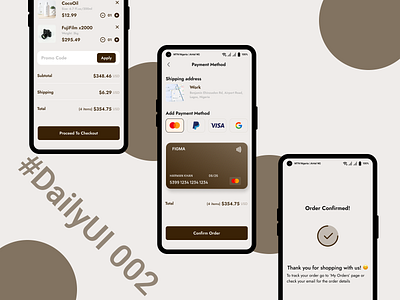 Credit Card Checkout #DailyUI 002 brown checkout coffee credit card credit card checkout dailyui ui ui design
