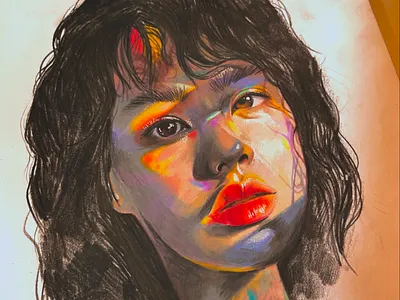 Color/Light Study Portrait Drawing abstract art artwork beauty blue color colorful colors drawing dribbble hand drawn illustration orange people pink portrait purple red retro sketch