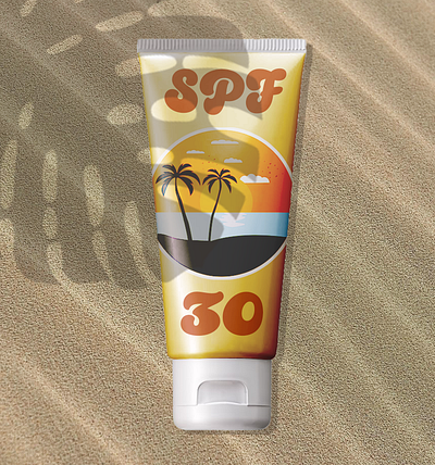 Sunscreen mockup graphic design mockup summer vibe sunscreen