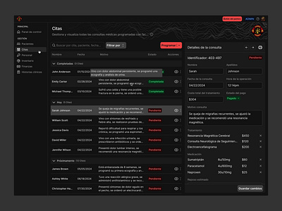 Manage patient appointments · Koala UI branding clean dark dark mode dashboard design figma illustration koala landing landing page modal product saas table ui ui design