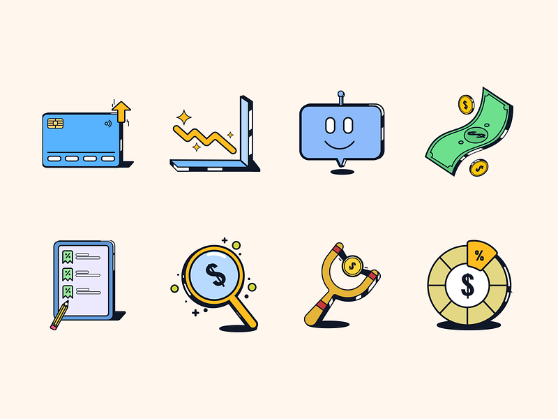 Credit Ready Personalised icons ai b2b b2c brand identity branding chatbot fintech icon pack icons illustrations personalised icons product design ui ux website icons