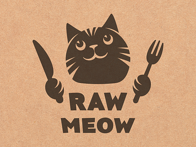 RAW MEOW branding cat graphic design identity logo mascot natural nutrition pet vector vet