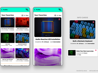 FAVORITES #044 INFOCARD #045 branding dailyui ui