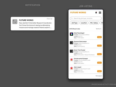 NOTIFICATION#049 JOB LISTING #050 branding dailyui ui
