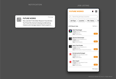 NOTIFICATION#049 JOB LISTING #050 branding dailyui ui