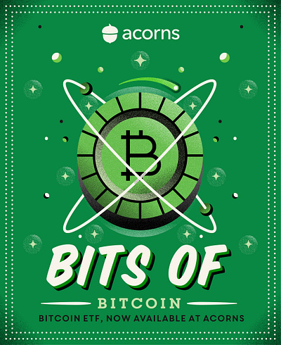 Acorns Bits of Bitcoin bitcoin fintech ice cream illustration packaging tech