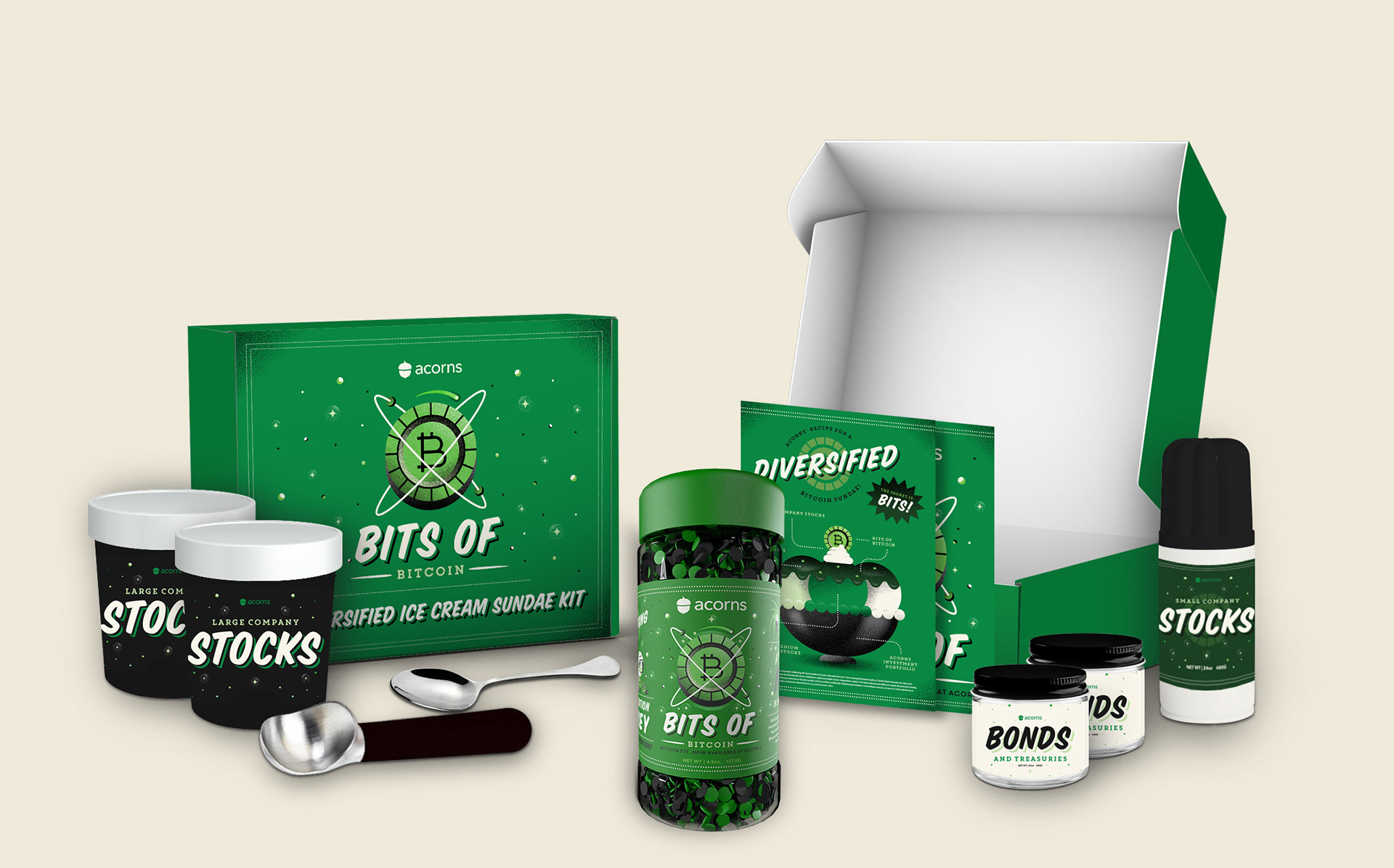 Acorns Bits of Bitcoin by Adam Grason on Dribbble