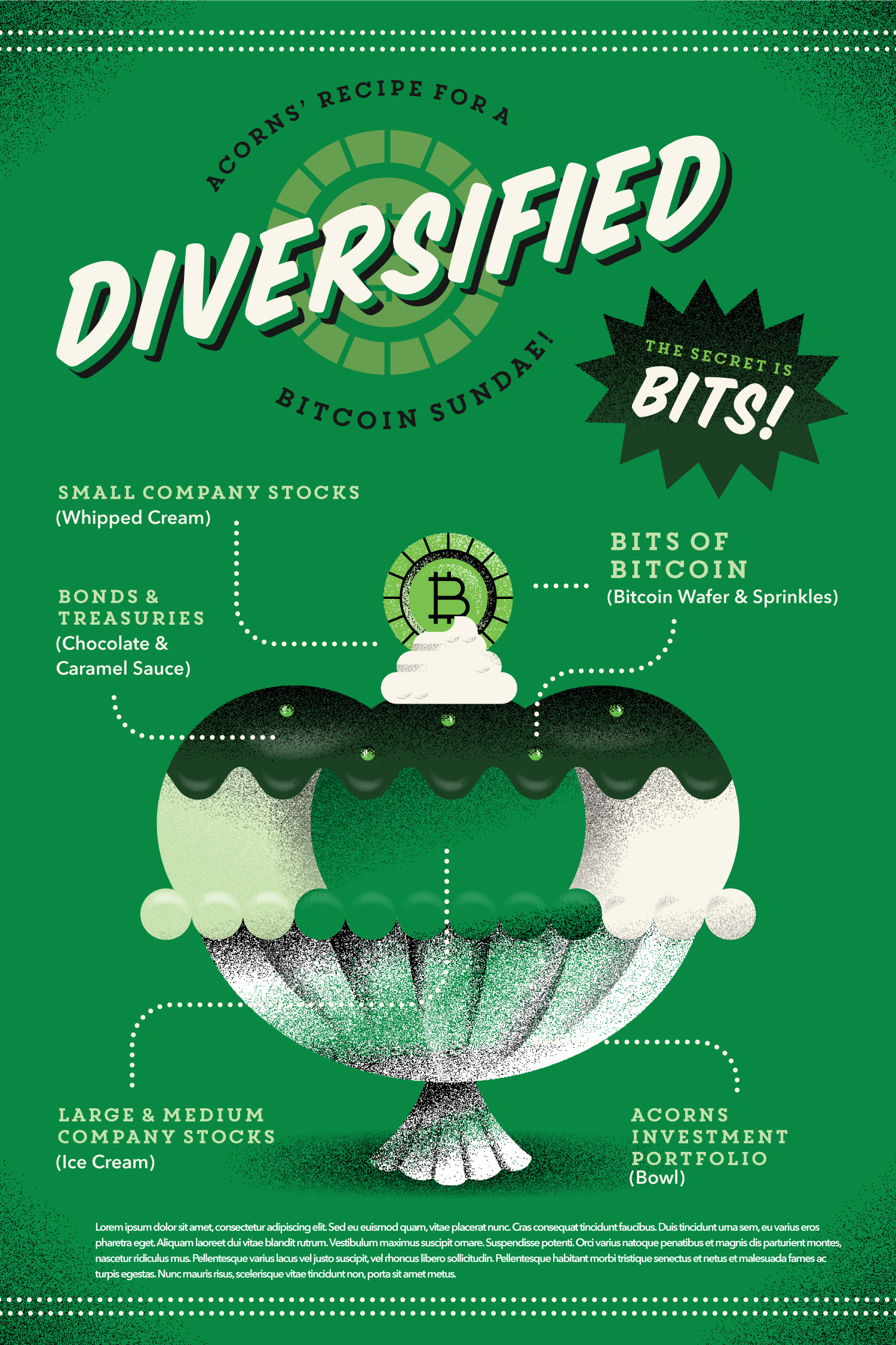 Acorns Bits of Bitcoin by Adam Grason on Dribbble