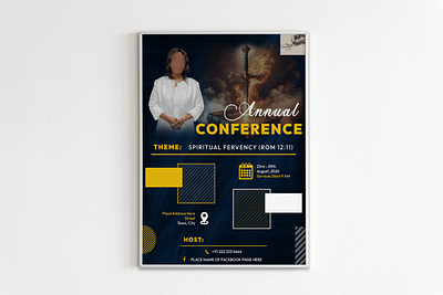 The Gathering: Annual Church Convention bible blue christian church clouds conference design event fire graphic design icons illustration poster shapes smoke sword white yellow