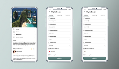 Travel App UI UX Design agency app booking clean flight mobile app search travel ui ux