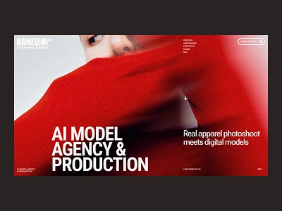 AI Model Agency Website ✦ Mannequin ai design product service startup ui ux web website