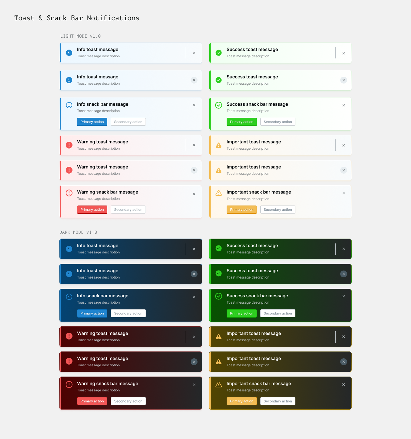 Toast & Snack Bar Notifications app design mobile product design saas ui ux web