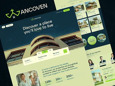 Ancover - Real Estate Website Design apartment home inspiration landing page property property website real estate real estate agency real estate hero real estate landing page real estate website real estate website design real property realestate realestateagent residence ui ux web web design website