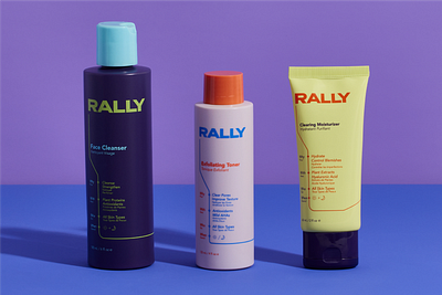 Rally Skincare Packaging branding design graphic design logo packaging typography