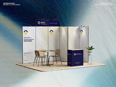 Exhibition Booth Design by the Indonesian Ministry of Law adobephotoshop branding design designbooth exibitiondesign illustration photoshop