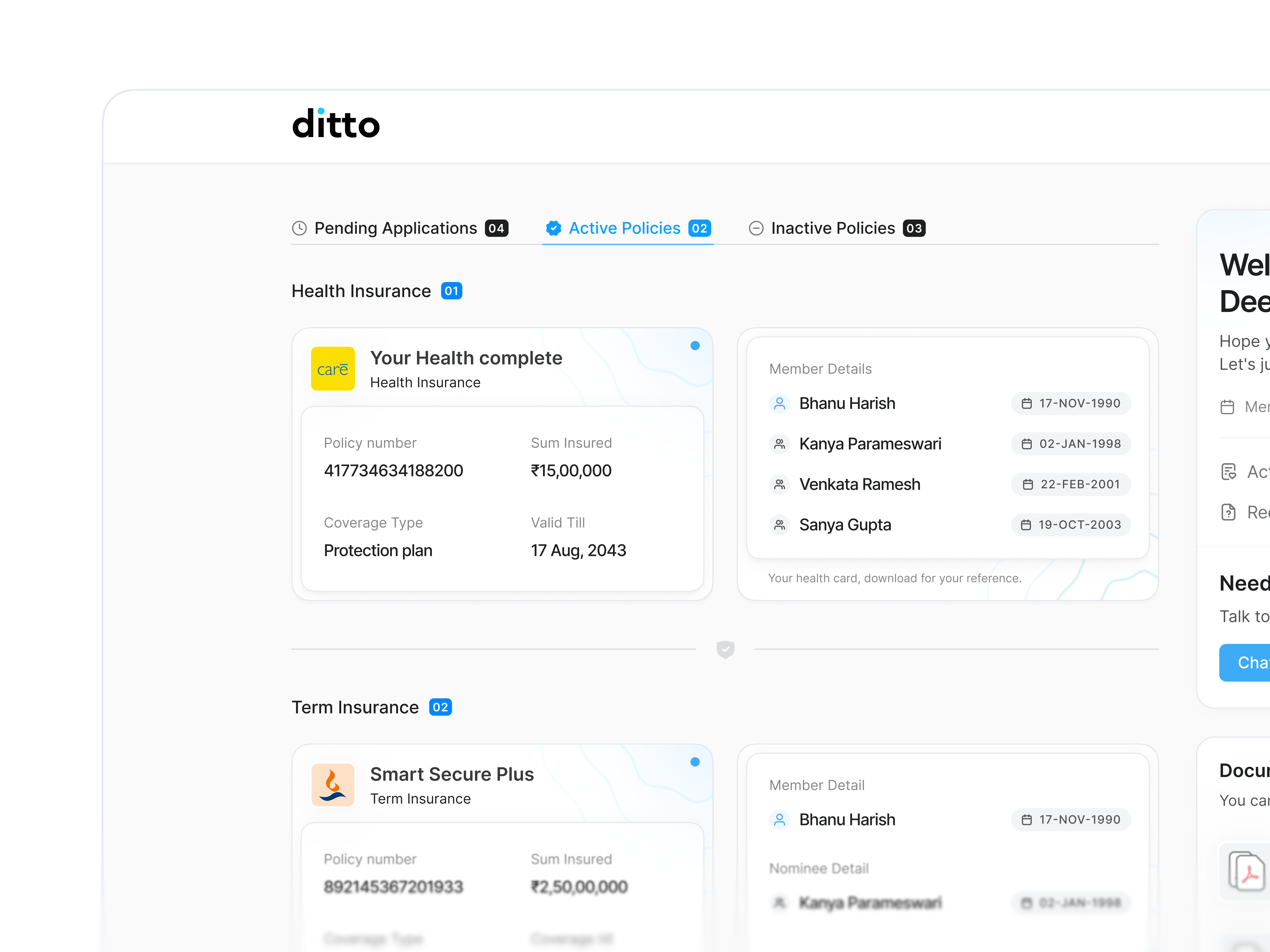 Example of Dashboard Or Web App Design