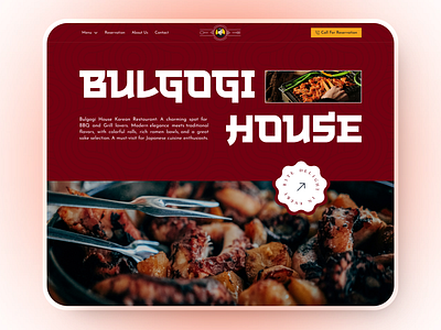 Restaurant Website Header 🍜 android branding design food and beverage food delivery food landing page food ui food web food website hangul ios korea restaurant landing page restaurant menu restaurant website ui design uiux website header