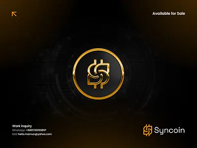 Syncoin - Bitcoin logo design bit bitcoin branding coin crypto crypto coin crypto currency crypto token icon letter s bitcoin logo letter s logo logo logo design logo designer logo icon modern logo nft sync logo syncoin