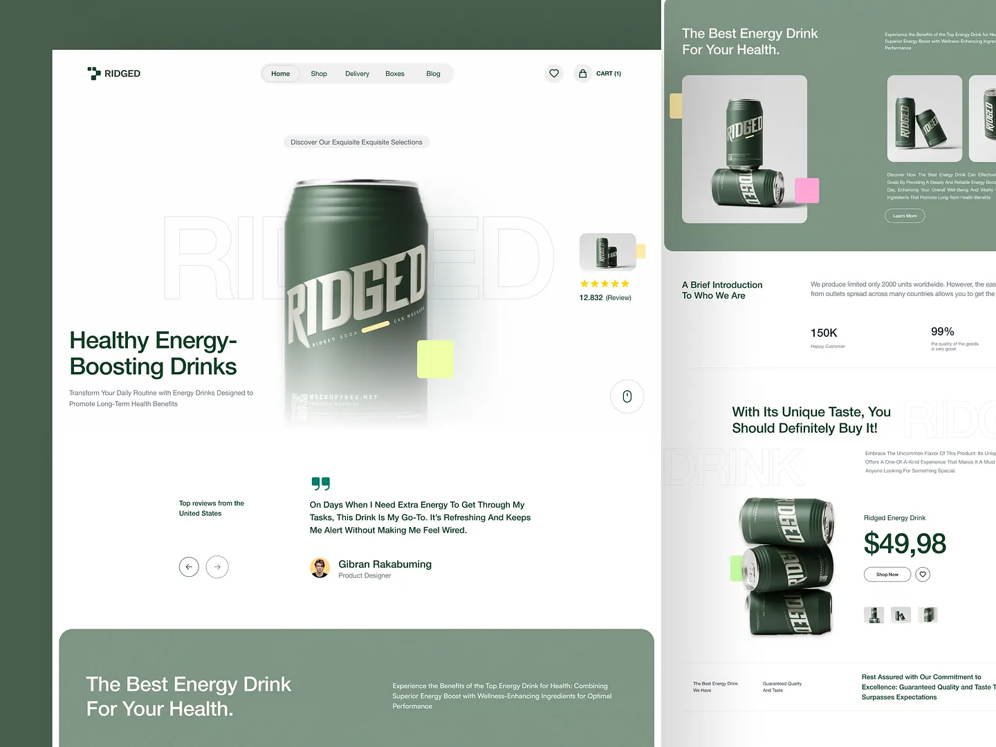 Innovative Drink Website Design for Energy Boosting Beverages