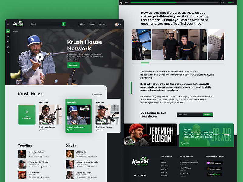 Krush House design interface ui ux web