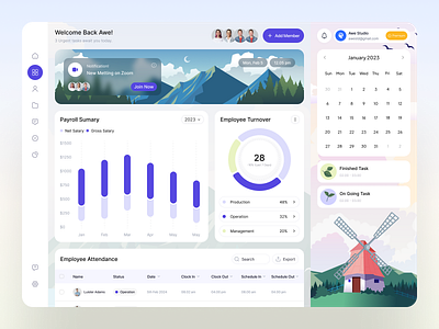 Payrool Management Dashboard 2d illustration admin panel app design crm dashboard dashboard design data management finance fintech graphic design illustration illustration dashboard landing page management management tool product design saas saas dashboard sales dashboard sales management uxui