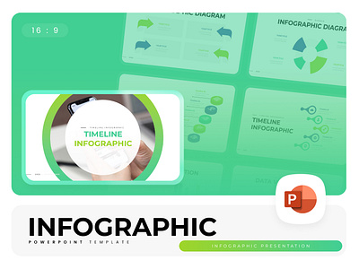 Infographic - PowerPoint Template blue graphic green gsl infographic key modern ppt pptx presentation template ui