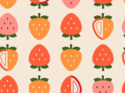 Colorful Strawberry Pattern branding brochure design flyer graphic design illustration typography vector