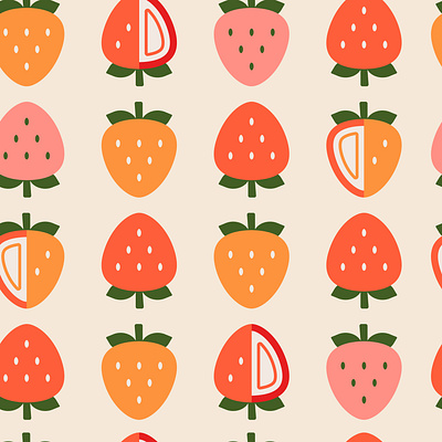 Colorful Strawberry Pattern branding brochure design flyer graphic design illustration typography vector