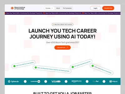 Edutech website landing page Redesign design e learning landing page e learning website edutech edutech landing page edutech website figma landing page minimal redesing ui uiux ux website design
