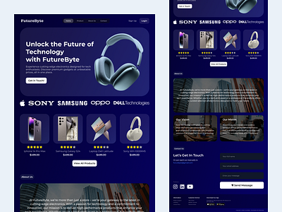 FutureByte - Futuristic Electronics Store Landing Page electronic store ui ux webdesign