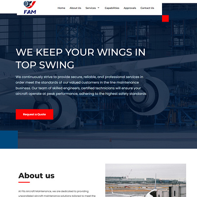 Website For Aircraft Maintenance Company elementor responsive ui webdesign wordpress