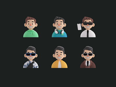 Characters! 3d 3d icon 3d illustration 3d ui avatar brand business characters clothing corporate design face human icon set lighting nft people travel ui kit ux