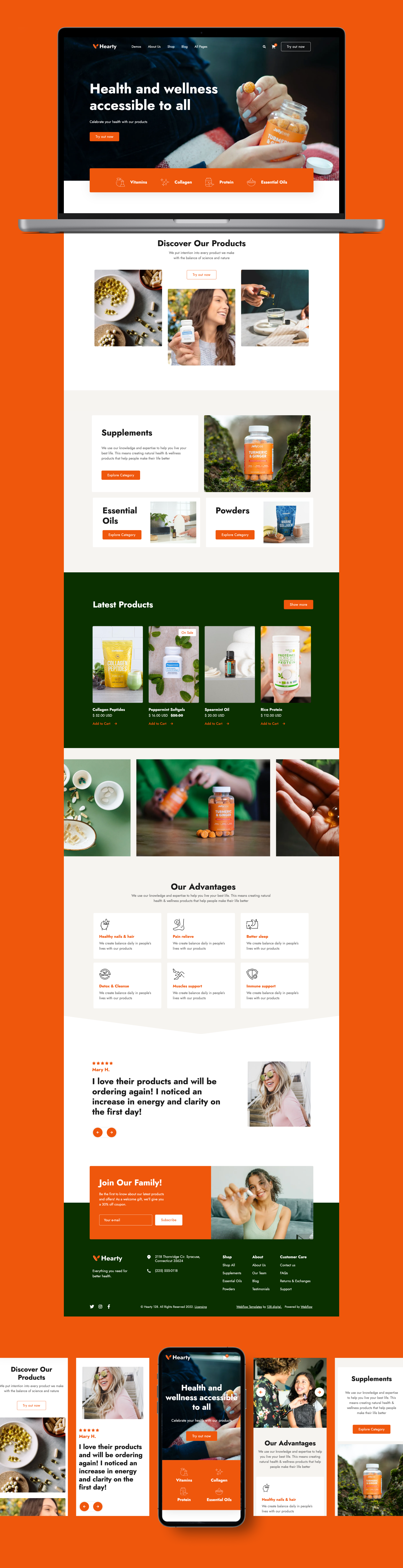 Hearty figma template health template professional template responsive design ui design webdesign webflow webflow design webflow designer webflow template website design website designer