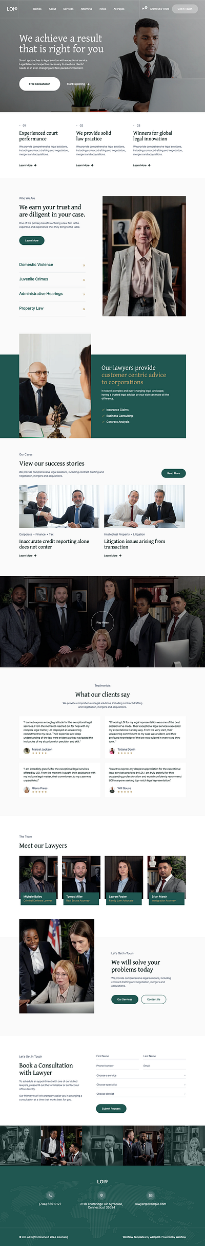 Loi figma design law firm website professional template responsive design ui design webdesign webdesigner webflow webflow design webflow template webflow website website design