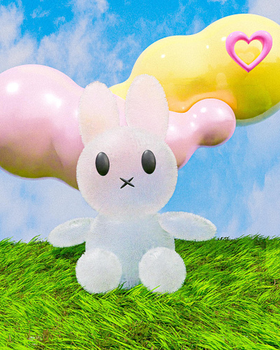 Miffy 3d character 3d render cute anime miffy