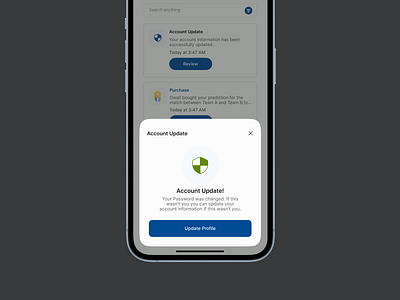 Account Update account ai blue brand light mode minimal powered sport ui ux web 3