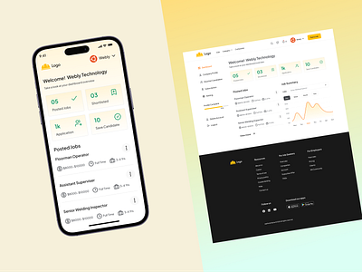 Industrial Job Portal - Employer Dashboard career dashboard employer employment hiring platform industrial job portal industry job finder dashboard job finder portal design job portal job seeker jobs product design recruitment saas product uiux