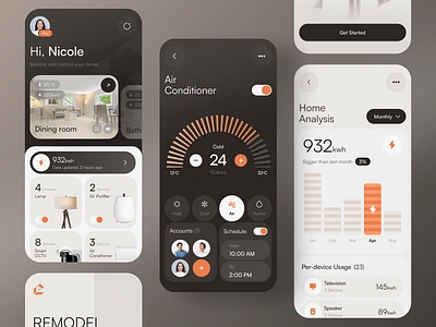 Smartify - Smart Home App android app branding clean dashboard design home house ios iphone mobile responsive rooms settings smart home typography ui ux website whitespace