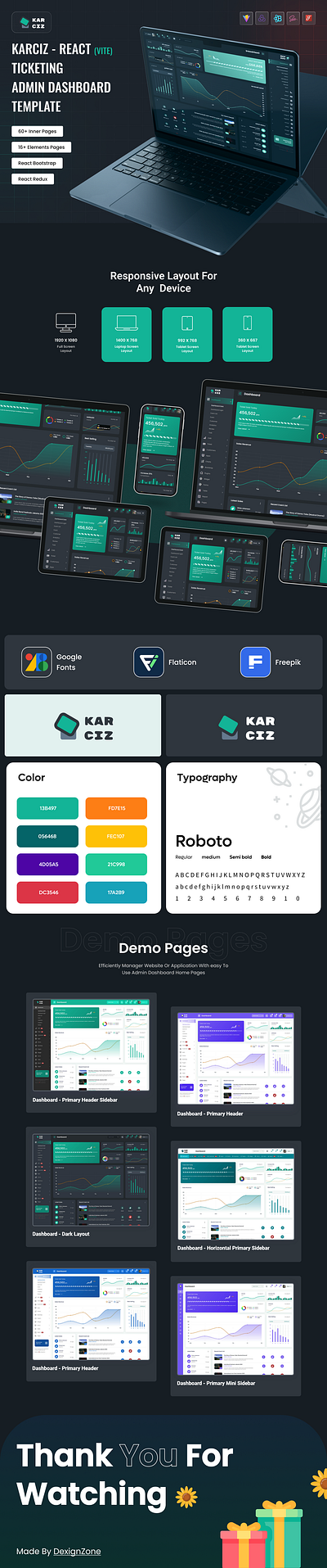 Karciz - React (Vite) Ticketing Admin Dashboard Template branding creative design digital marketing illustration logo product design social media marketing social media posts template ui uiux user experience user interface web web design website