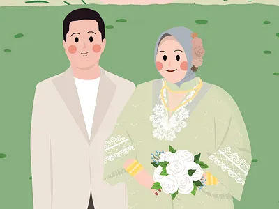 Character Illustration for Dita & Dayat Wedding character illustration