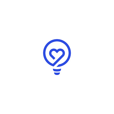 Bright heart logo app branding bulb care digital graphic design heart hospital ideas illustration logo lovers medical center modern relationship romantic teach tinder trends vector