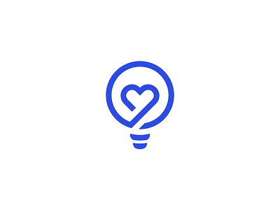 Bright heart logo app branding bulb care digital graphic design heart hospital ideas illustration logo lovers medical center modern relationship romantic teach tinder trends vector