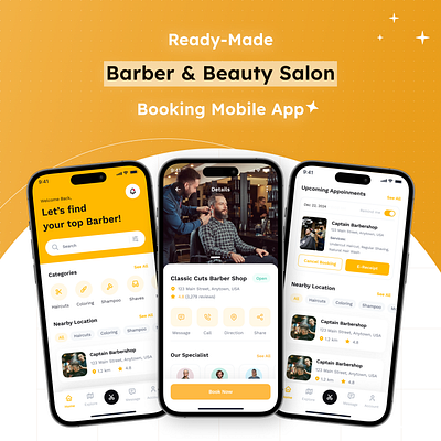 Salon Booking App 3d animation app branding graphic design logo salon app ui