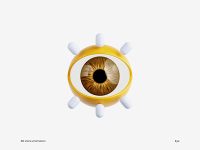 Eye 3D Icon Animation 3d blender eye icon illustration motion motion graphics ui yellow