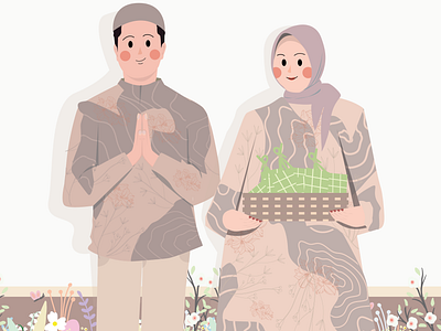 Character Illustration for Eid Adha Dita & Dayat 2024 character illustration