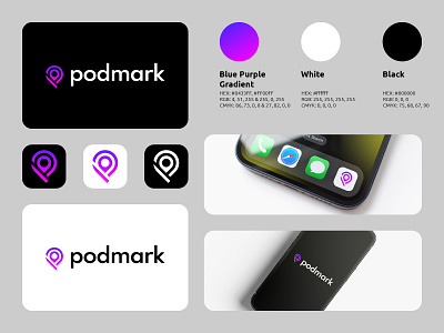 Podmark Logo app business icon logo logos media modern podcast simple