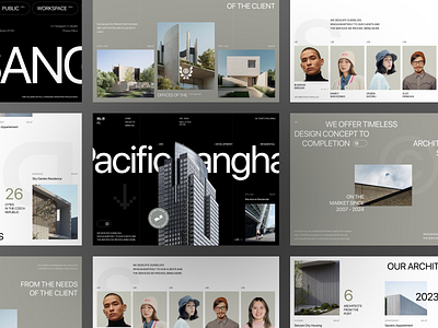 Pasific Sangha - Architecture Landing Page agency appartement architecture branding building graphic design house landing page logo real estate rent swiss design swiss style typography ui web design website