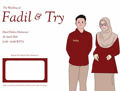 Invitation and Character Illustration for Fadil and Try 2024 character illustration invitation