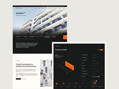 Landing Page UI Design - Solar Energy architecture brand identity building hero landing page modern product details product page product specs solar tech ui ui design ux ux design web web page webflow website website design